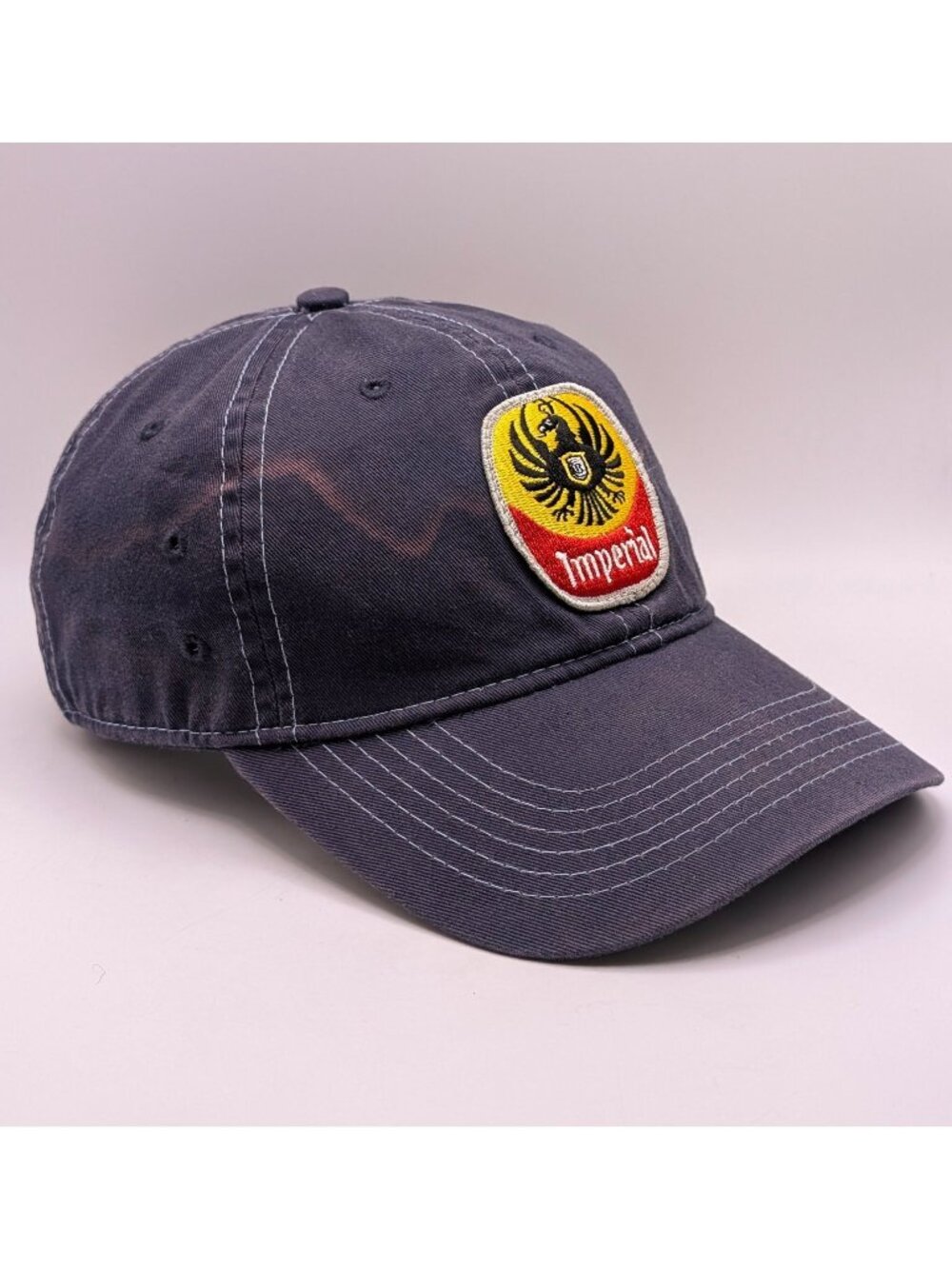 Imperial Beer Hat Cap Costa Rica Blue Baseball Cap Adjustable Strap Distressed